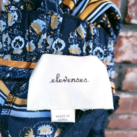 Elevenses Anthropologie Aralia Printed Knotted Cuff Cropped Pants Women's S - Picture 7 of 7